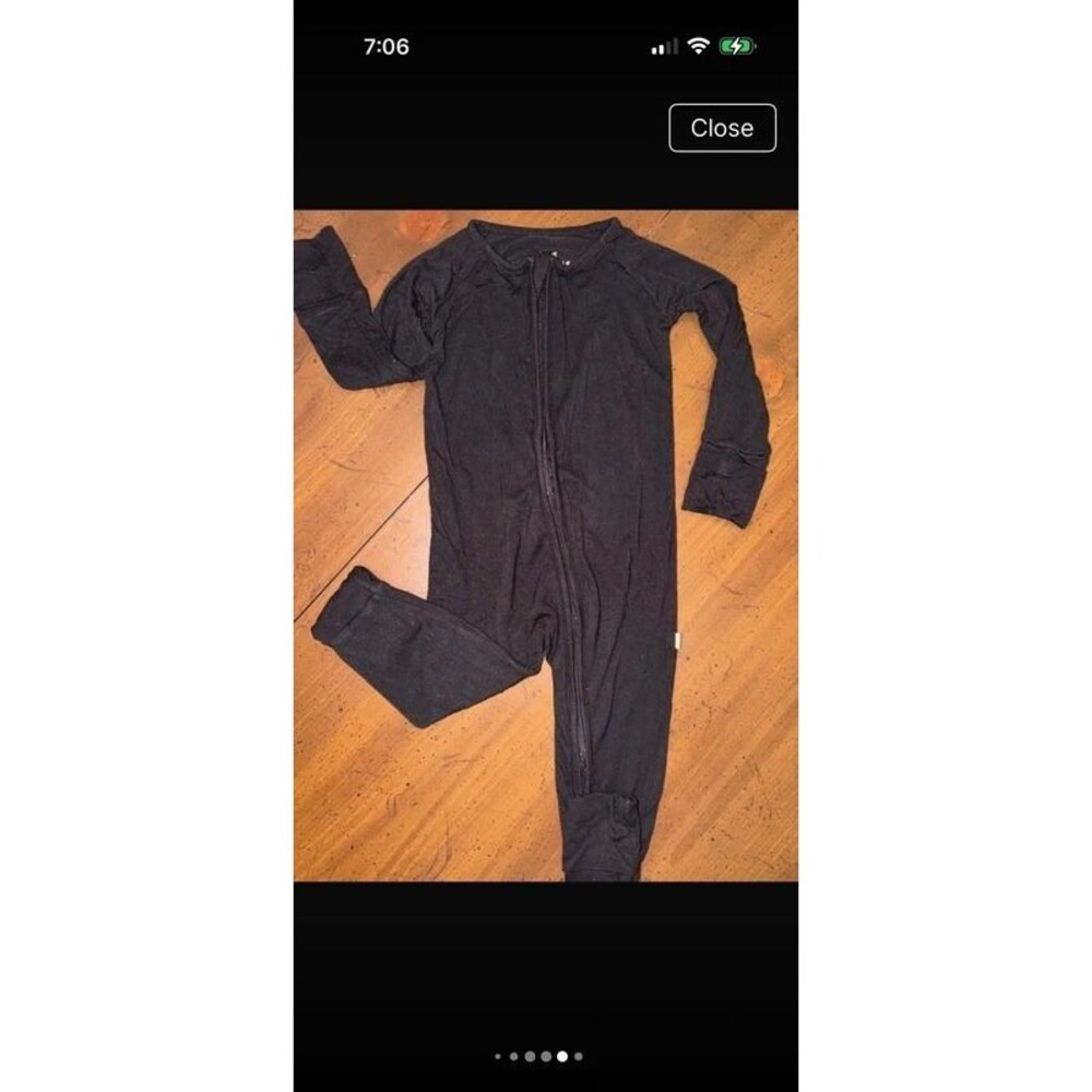 Little Sleepies Black Romper/Sleepie Sz 6-12M